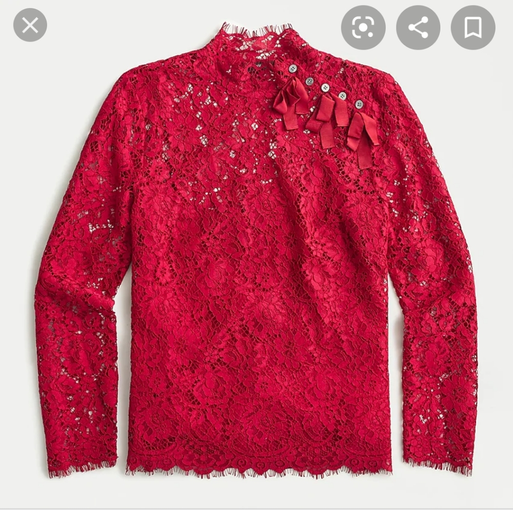 NWT J crew mock neck lace top